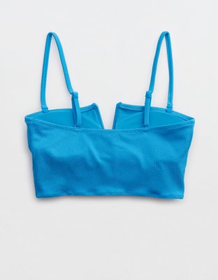 Aerie Shine Pique V Wire Bandeau Bikini Top
