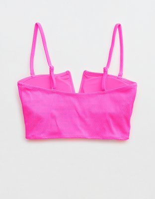Aerie Shine Pique V Wire Bandeau Bikini Top