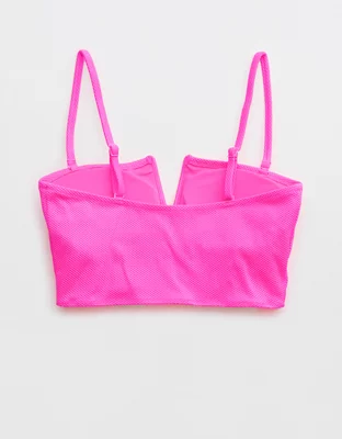 Aerie Shine Pique V Wire Bandeau Bikini Top