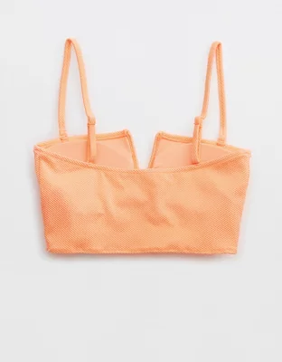 Aerie Shine Pique V Wire Bandeau Bikini Top