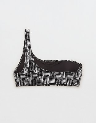Aerie Jacquard One Shoulder Bandeau Bikini Top