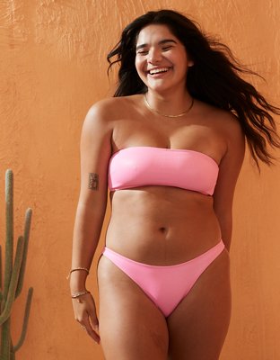 Neon Pink Strapless Bandeau Two Piece Bikini TOP - BARCELONA –  takemetocollection