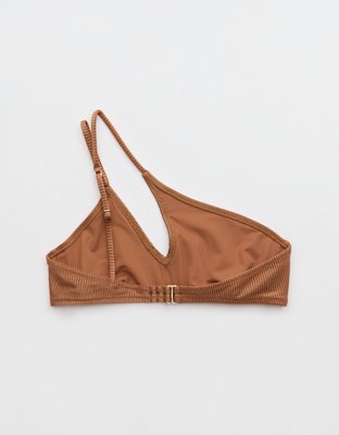Верх бикини Shine Shoulder, бандо, в рубчик — Aerie — фото 4