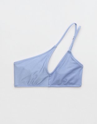 Aerie Shine Rib One Shoulder Bandeau Bikini Top