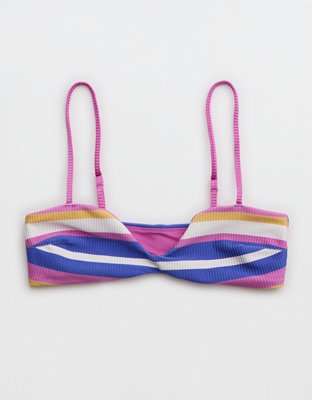 Aerie Shine Rib Bandeau Scoop Bikini Top