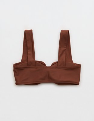 Aerie Ruched Wide Strap Bandeau Bikini Top