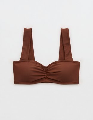 Aerie Ruched Wide Strap Bandeau Bikini Top