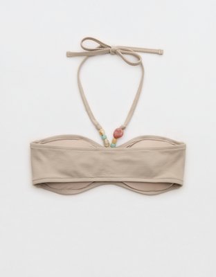 Aerie Pique Ruched Bandeau Bikini Top