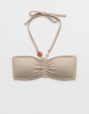 Aerie Pique Ruched Bandeau Bikini Top