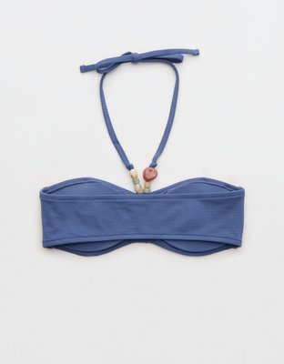 Aerie Pique Ruched Bandeau Bikini Top