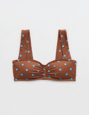 Aerie Ruched Wide Strap Bandeau Bikini Top