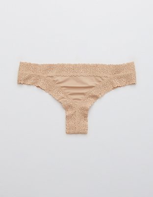 Aerie SMOOTHEZ Microfiber Lace Thong Underwear