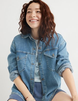 Женские джинсы Aerie Denim Shacket — фото 2