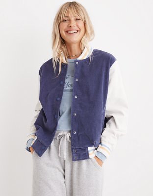 Aerie Corduroy Varsity Bomber Jacket