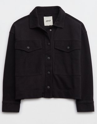 Женские свитеры Aerie Fleece Cropped Shacket — фото 3