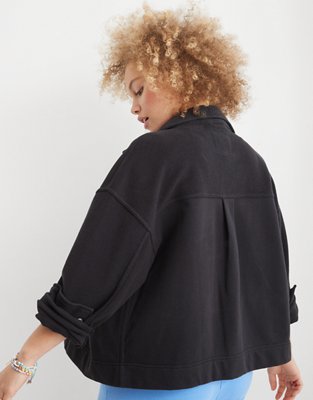 Женские свитеры Aerie Fleece Cropped Shacket — фото 2