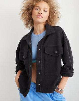 Aerie Fleece Cropped Shacket
