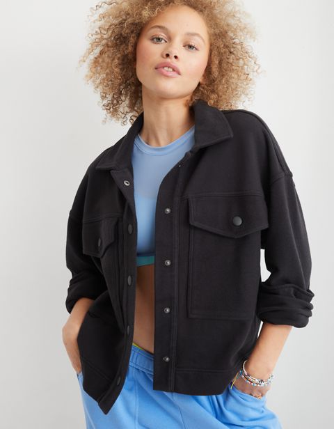 Женские свитеры Aerie Fleece Cropped Shacket