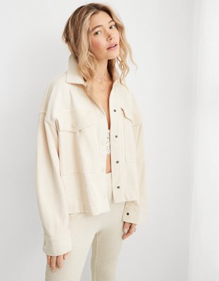 Aerie Fleece Cropped Shacket