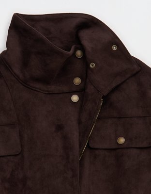 Aerie Suede Bomber Jacket