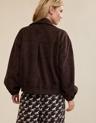 Aerie Suede Bomber Jacket