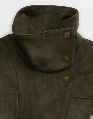 Aerie Suede Bomber Jacket