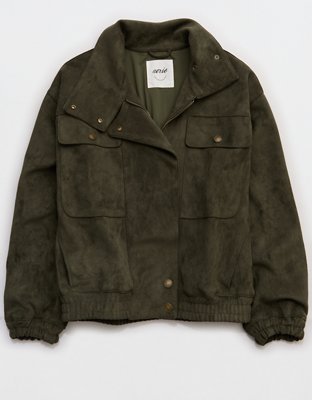 Aerie Suede Bomber Jacket