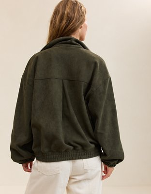 Aerie Suede Bomber Jacket