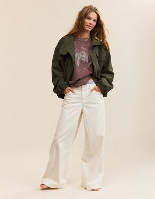 Aerie Suede Bomber Jacket