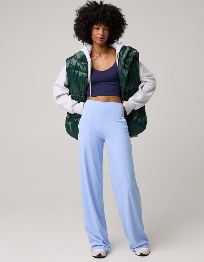 Deux Par Deux Brushed Rib Leggings - Canton Light Blue Deux Par Deux Brushed Rib Leggings - Canton Light Blue