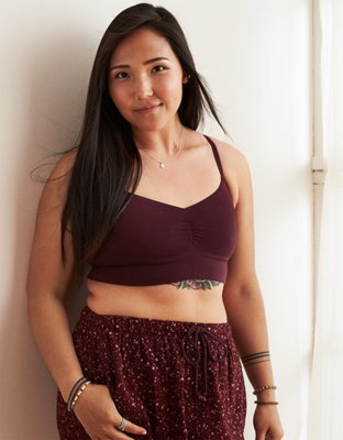 Aerie Chill Cotton Bralette, Deep Plum Aerie for American Eagle
