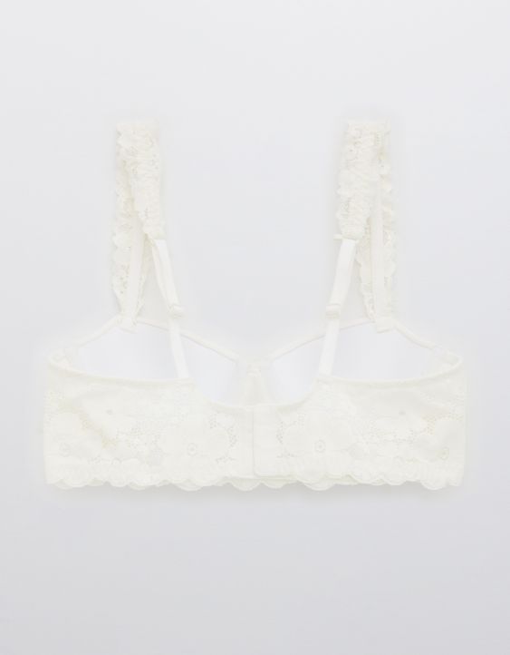 Aerie Real Happy Demi Lightly Lined Retro Lace Bra