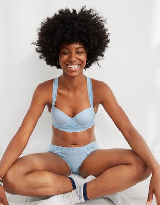 Aerie Real Happy Demi Lightly Lined Retro Lace Bra