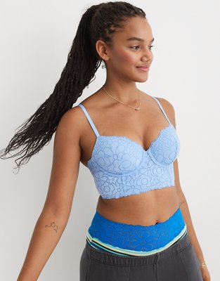 Aerie Real Happy Demi Lightly Lined Candy Lace Bra