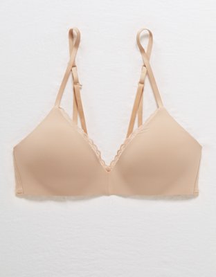 Aerie Real Happy Bra ligeramente relleno de media copa con encaje