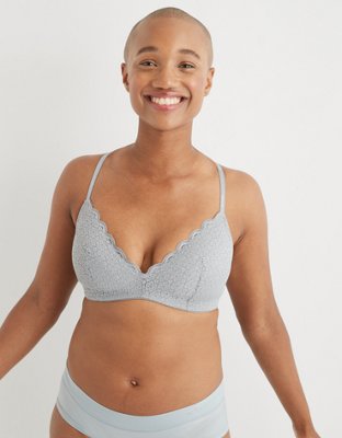 Aerie Real Happy Wireless Lightly Lined Bra Black Size 34B 