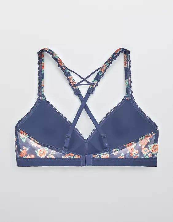 Aerie Real Happy Wireless Lightly Lined Mesh Bra