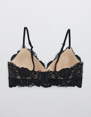 Aerie Real Happy Wireless Lightly Lined Bluegrass Lace Bra