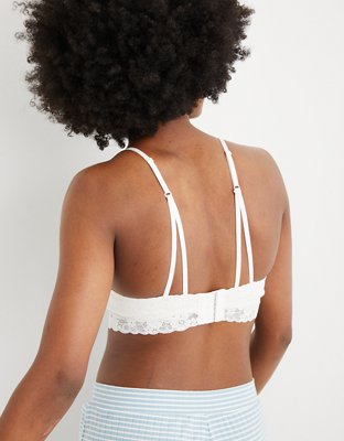Aerie Real Happy Wireless Lightly Lined Retro Lace Bra