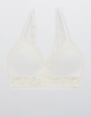 Aerie Real Happy Wireless Lightly Lined Retro Lace Bra