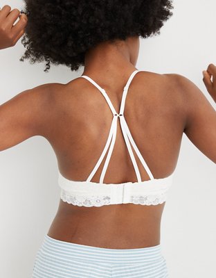 Aerie Real Happy Wireless Lightly Lined Retro Lace Bra