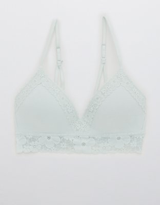 Aerie Real Happy Wireless Lightly Lined Retro Lace Bra