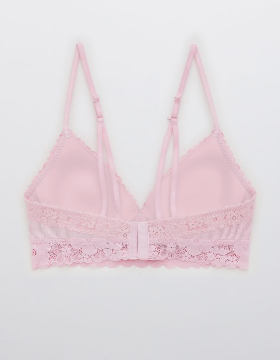 Aerie Real Happy Wireless Lightly Lined Retro Lace Bra