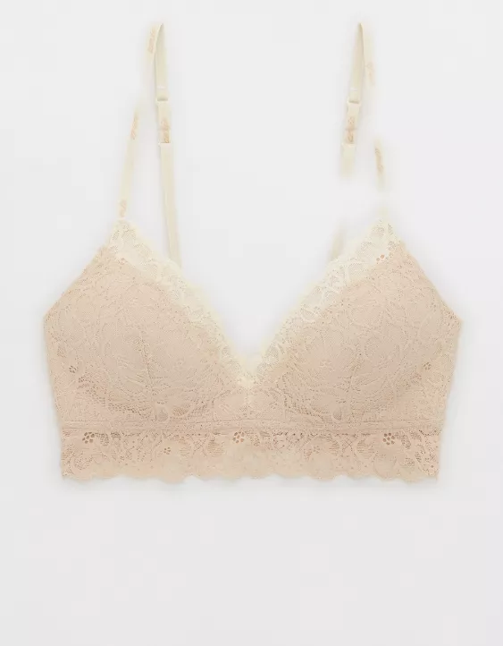 Aerie Real Happy Wireless Lightly Lined Lace Bra