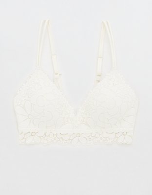 Aerie Real Happy Wireless Lightly Lined Candy Lace Bra