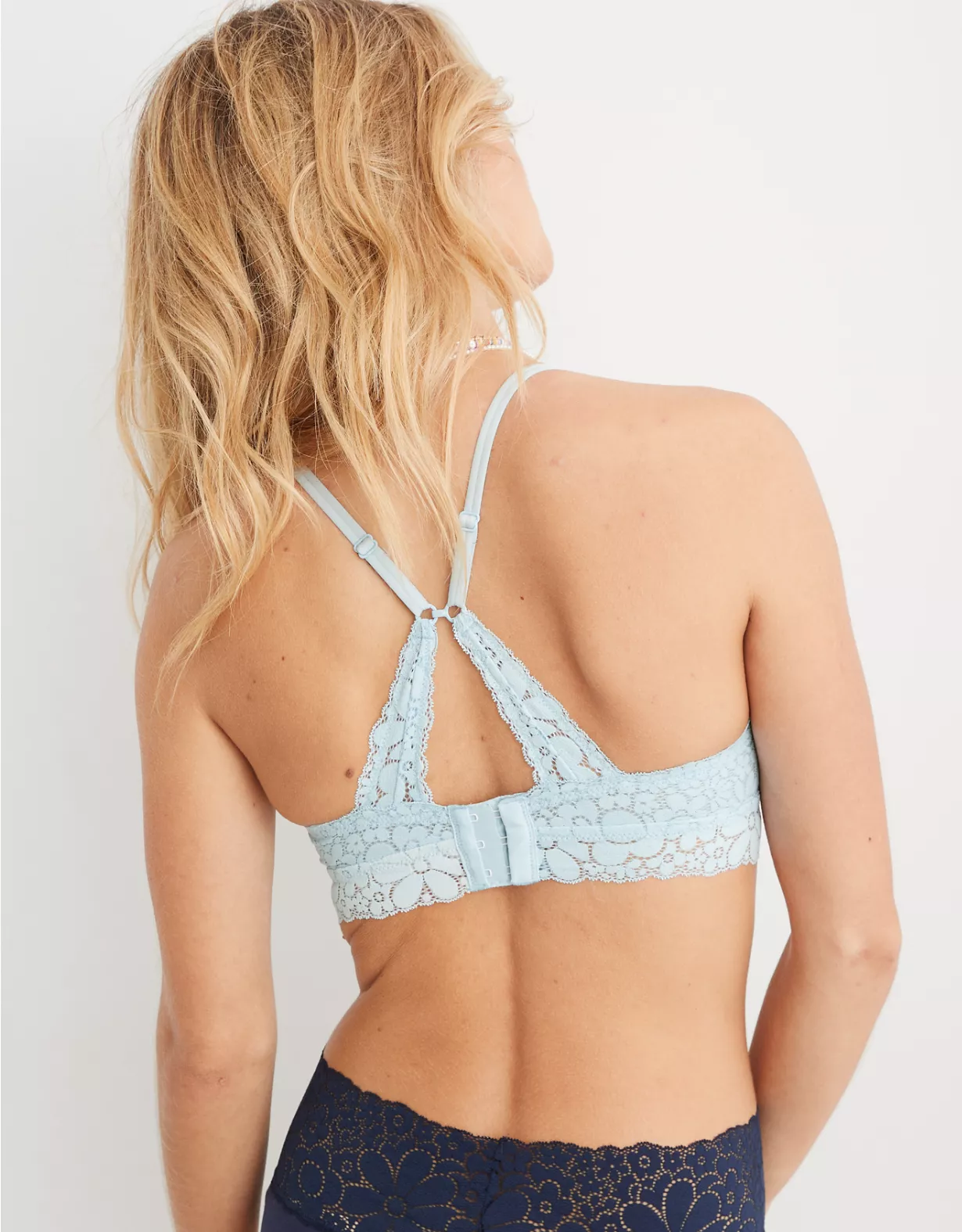 Aerie Real Happy Wireless Lightly Lined Candy Lace Bra