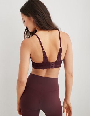 Aerie Real Happy Wireless Lightly Lined Candy Lace Bra