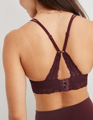 Aerie Real Happy Wireless Lightly Lined Candy Lace Bra