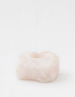 Geocentral Rose Quartz Crystal Candle Holder