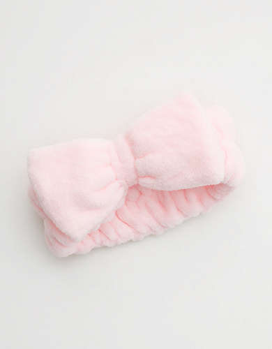 The Crème Shop Pink Fuzzy Spa Headband